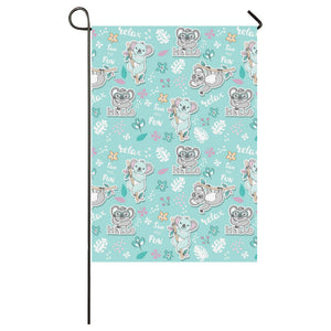 Cute koalas blue background pattern House Flag Garden Flag