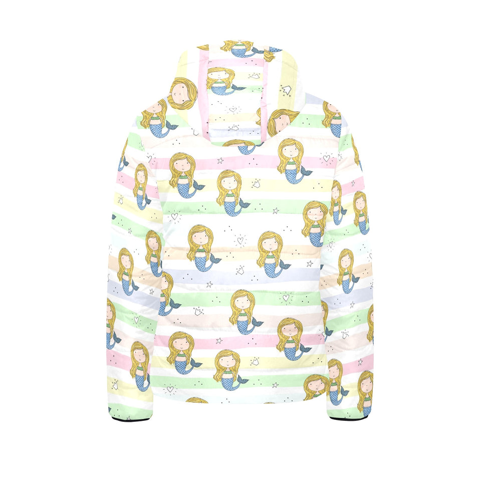 Cute hand drawn mermaid Kids' Boys' Girls' Padded Hooded Jacket
