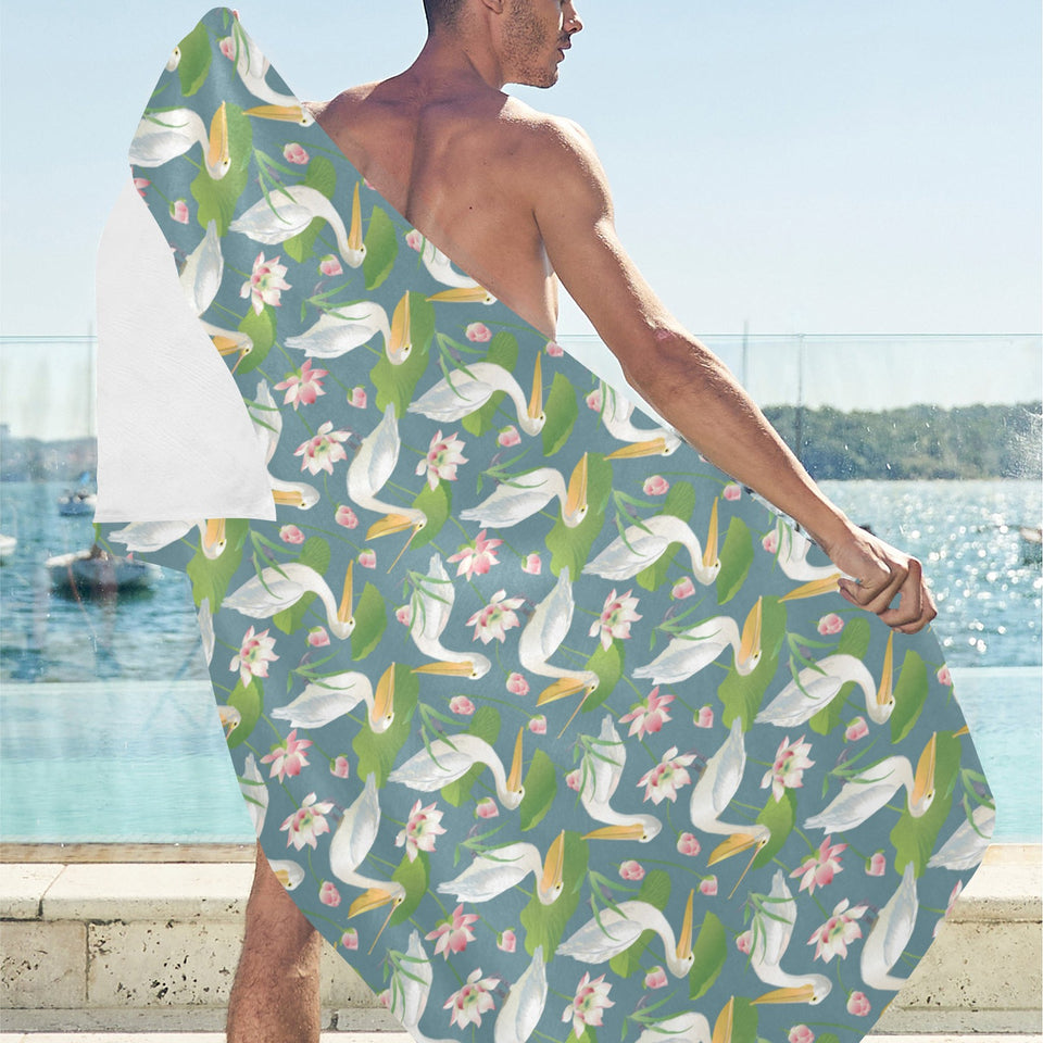 Pelican Pattern Print Design 04 Beach Towel
