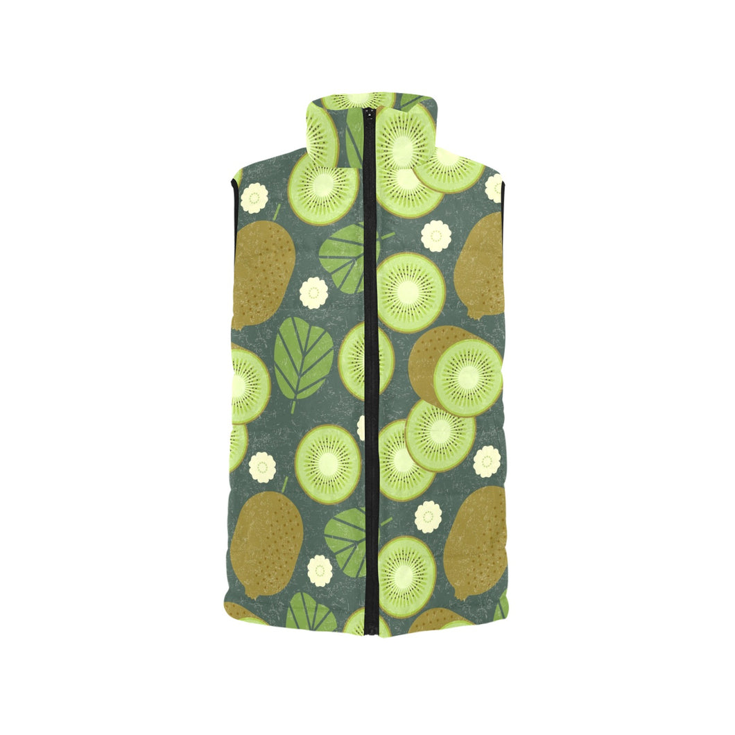 Whole sliced kiwi leave and flower Men's Padded Vest