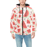 Watermelon pattern Men's Padded Hooded Jacket