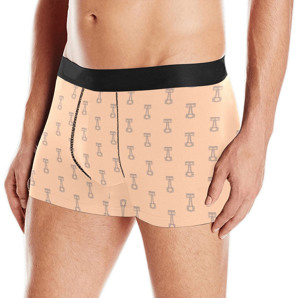 Engine Piston Cream Background Pattern Design 04 Men's All Over Print Boxer Briefs Men's Underwear