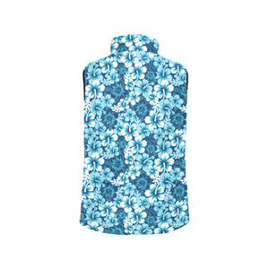 Hibiscus Pattern Print Design 03 Women's Padded Vest