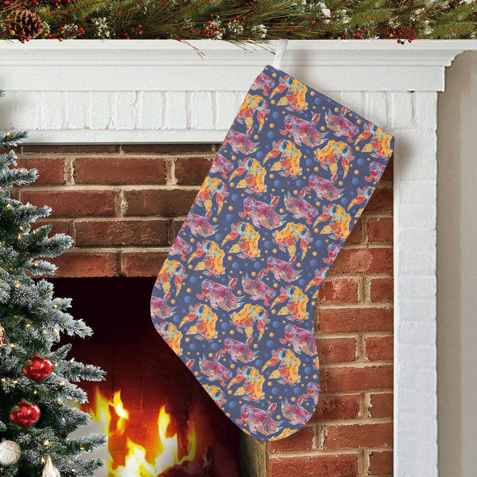 Goldfish Pattern Print Design 05 Christmas Stocking