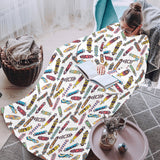 Skate Board Pattern Print Design 05 Blanket Robe with Sleeves