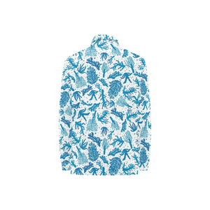 Coral Reef Pattern Print Design 01 Women's Long Sleeve Polo Shirt