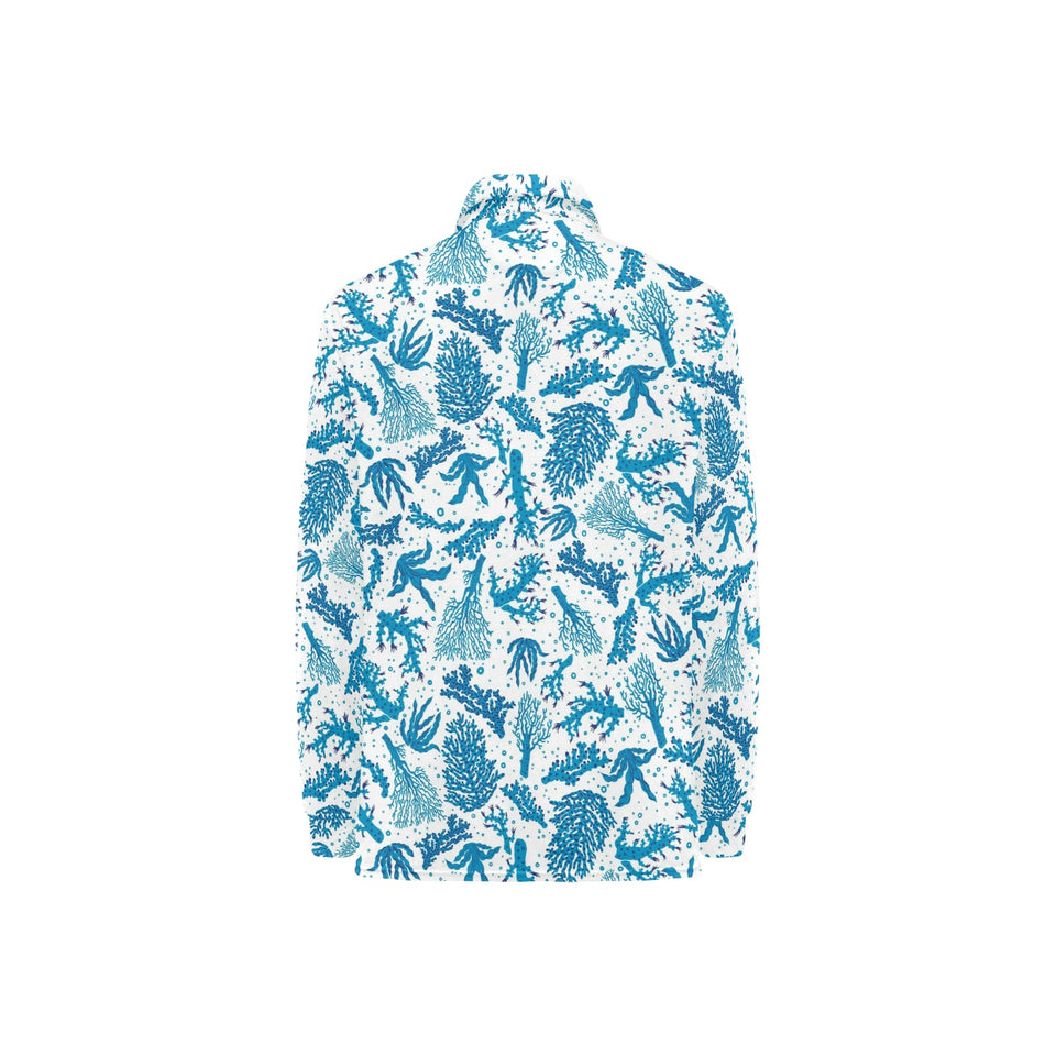 Coral Reef Pattern Print Design 01 Women's Long Sleeve Polo Shirt