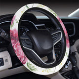 Hand drawn butterfly rose Car Steering Wheel Cover
