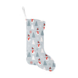 Snowman christmas tree snow gray background Christmas Stocking