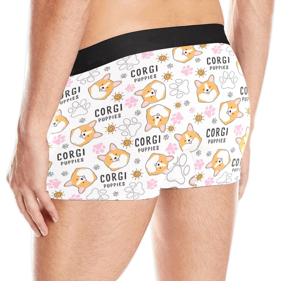 Corgi Dog Pattern Men's All Over Print Boxer Briefs Men's Underwear