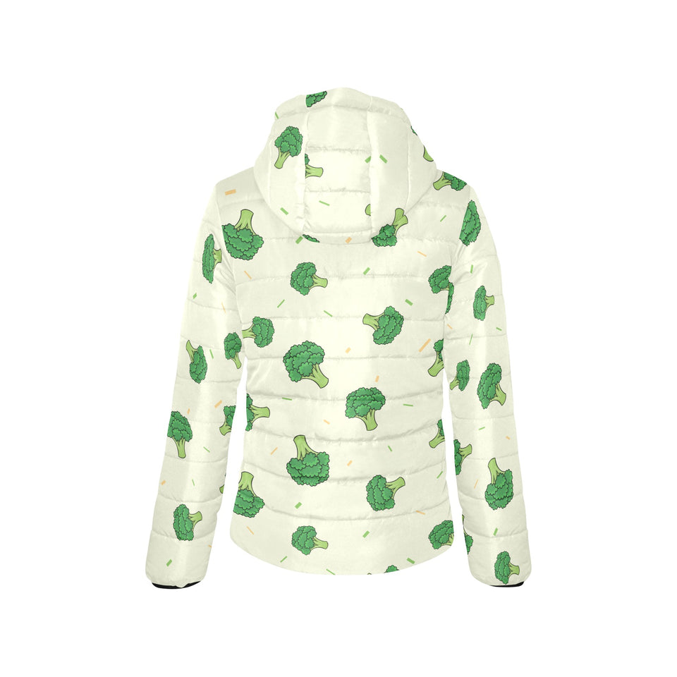 Broccoli pattern Women's Padded Hooded Jacket