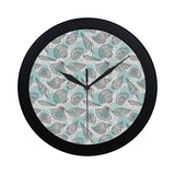 Shell polynesian tribal Elegant Black Wall Clock