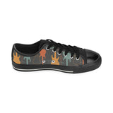 electric guitars pattern Men's Low Top Canvas Shoes Black