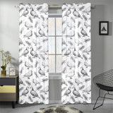 Pigeon Pattern Print Design 05 Gauze Curtain