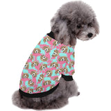 Beagle muzzles turquoise paint splashes pink patte All Over Print Pet Dog Round Neck Fuzzy Shirt