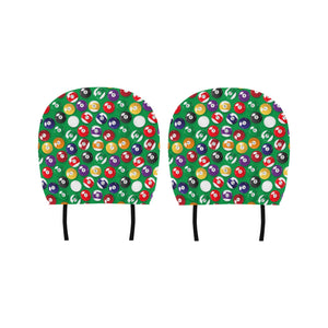 Billiard Ball Pattern Print Design 02 Car Headrest Cover