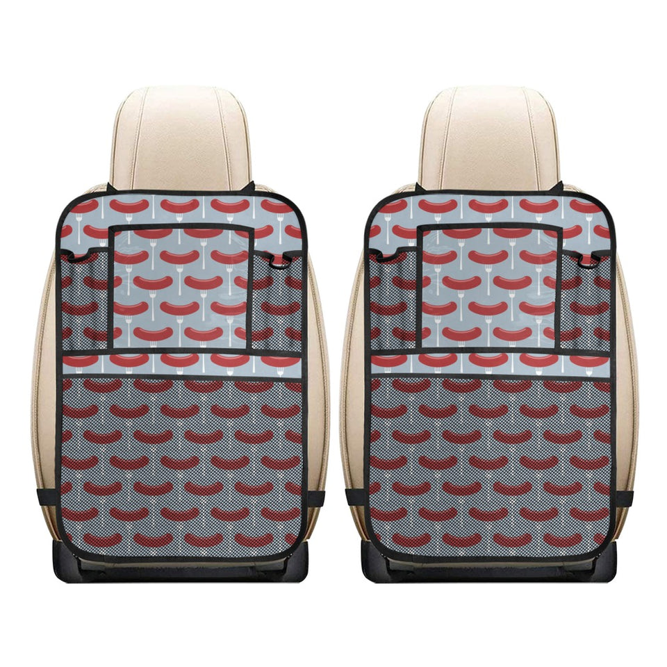 Sausage Pattern Print Design 01 Car Seat Back Organizer