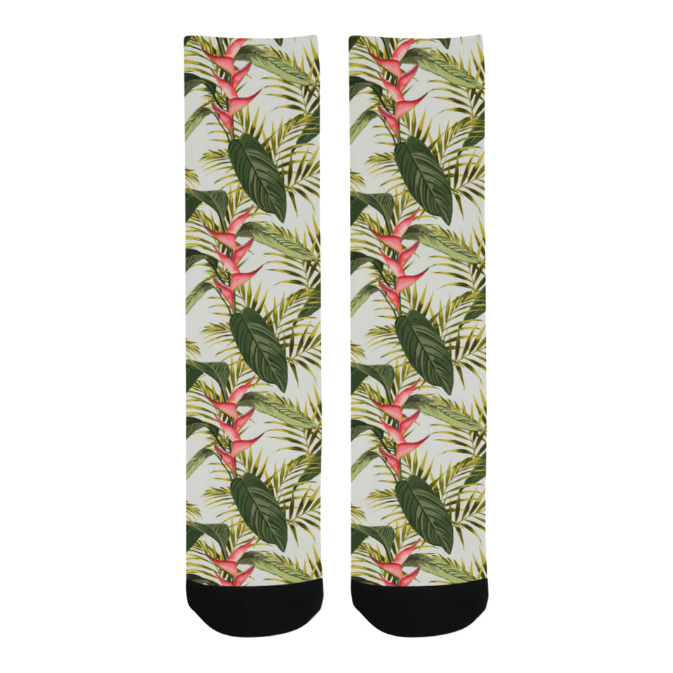 heliconia pattern Crew Socks