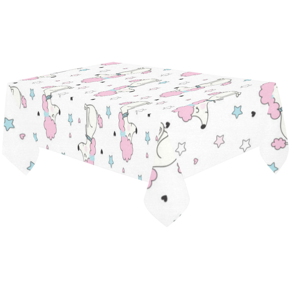 Cute poodle dog star pattern Tablecloth