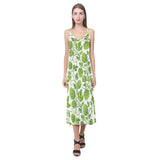 Hop design pattern V-Neck Open Fork Long Dress