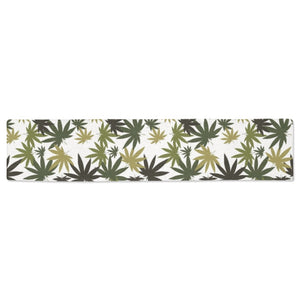 Canabis Marijuana Weed Pattern Print Design 05 Table Runner