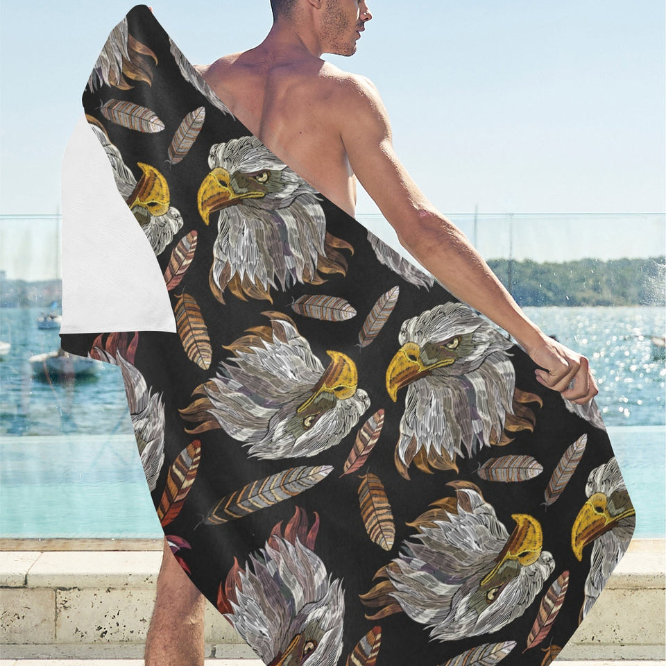 Eagle Pattern Print Design 05 Beach Towel