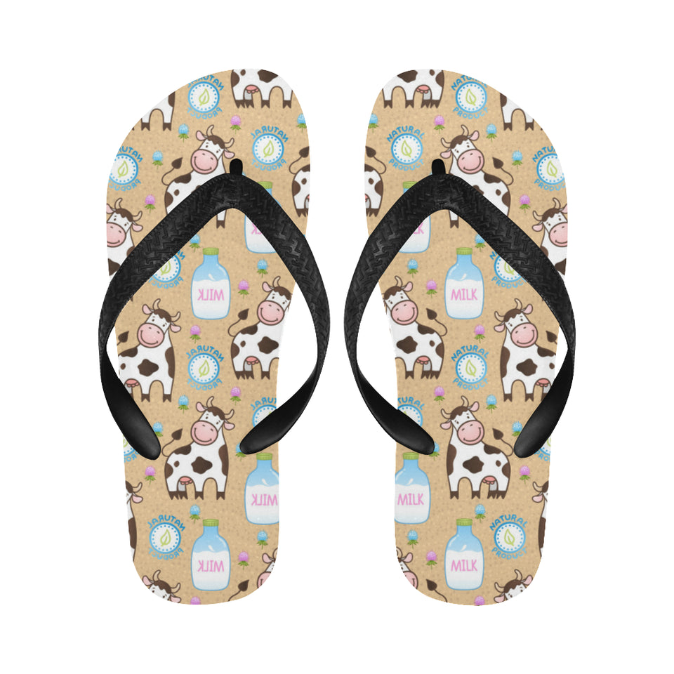Cow bottle of milk pattern Unisex Flip Flops