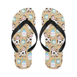 Cow bottle of milk pattern Unisex Flip Flops