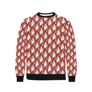 Fire flame symbol design pattern Men's Crew Neck Sweatshirt