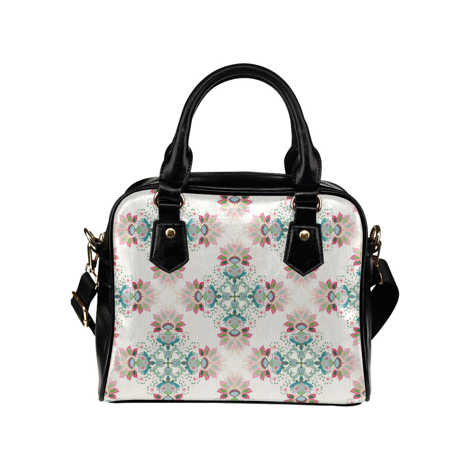 Square floral indian flower pattern Shoulder Handbag
