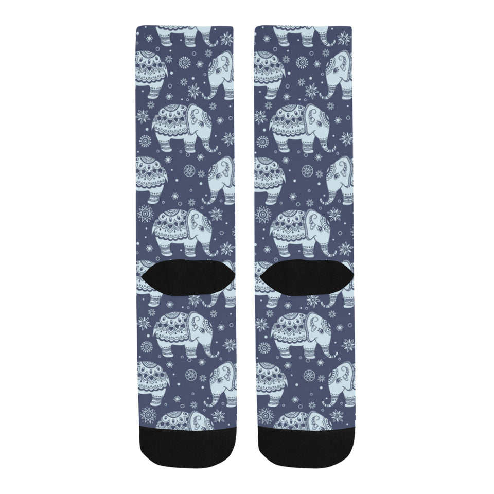 Elephant tribal design pattern Crew Socks