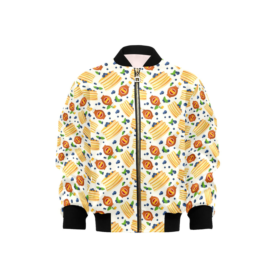 Pancake Pattern Print Design 02 Kids' Boys' Girls' Bomber Jacket