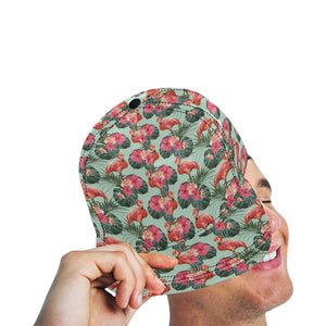 Beautiful flamingo tropical palm leaves hibiscus p All Over Print Snapback Cap