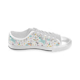 Colorful unicorn pattern Men's Low Top Shoes White