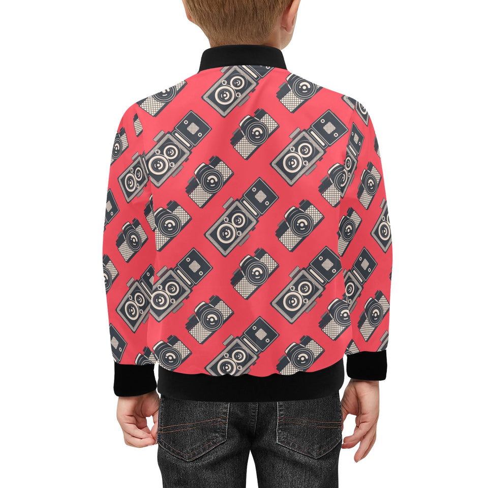 Camera Pattern Print Design 05 Kids' Boys' Girls' Bomber Jacket