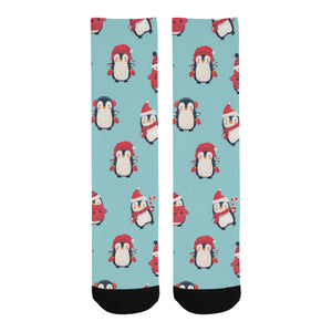 Cute penguin christmas  design pattern Crew Socks