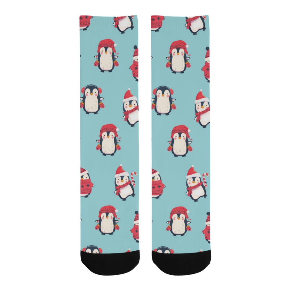 Cute penguin christmas  design pattern Crew Socks