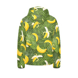 Banana Palm Leaves pattern Kids' Boys' Girls' Padded Hooded Jacket