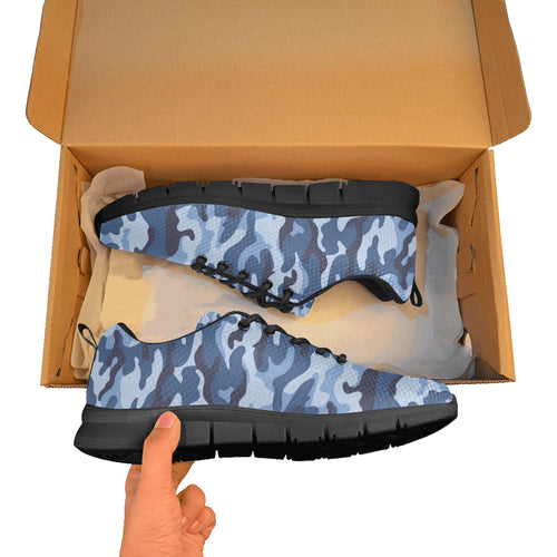 Blue camouflage pattern Men's Sneaker Shoes