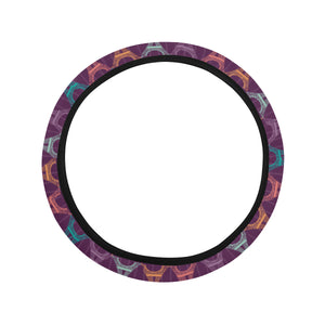 Eiffel Tower Pattern Print Design 05 Car Steering Wheel Cover