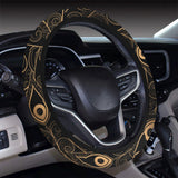 Gold peacock feather pattern Car Steering Wheel Cover