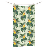 Beautiful parrot palm leaves pattern Bath Towel