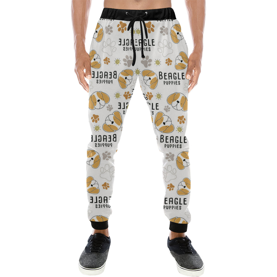 Cute beagle dog pattern background Unisex Casual Sweatpants