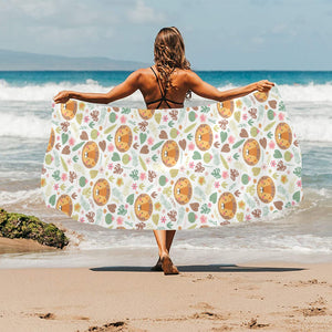 Lion Pattern Print Design 04 Beach Towel