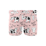 Cows milk product pink background Men's Swimming Trunks