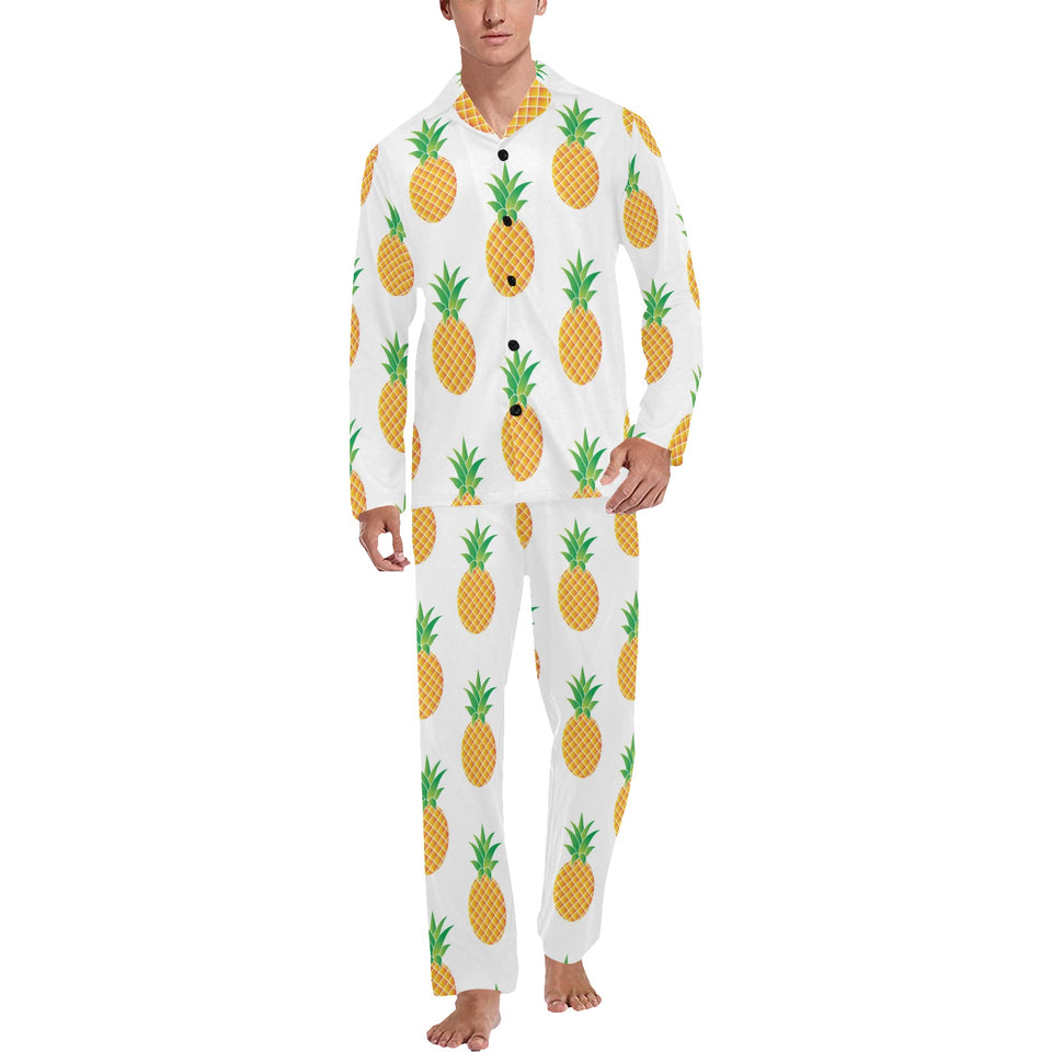Pineapples pattern Men's Long Pajama Set