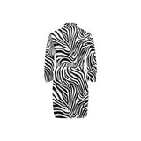 Zebra skin pattern Men's Long Sleeve Belted Night Robe