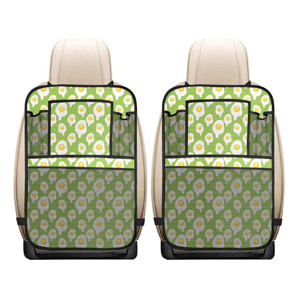Fried Eggs Pattern Print Design 01 Car Seat Back Organizer