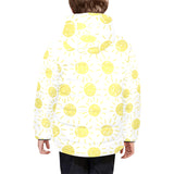 hand drawn sun pattern Kids' Boys' Girls' Padded Hooded Jacket