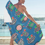 Darts Pattern Print Design 02 Beach Towel